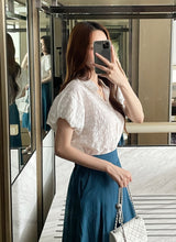 Arom Wrinkle Banding Flare Skirt