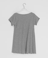 ナヒルズ シャーリング ショートスリーブ レイヤードリボン リブTシャツ