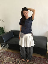 26SS★ [BAONHAUS] ポリーニ シャーリング レイヤード ノースリーブミニワンピース