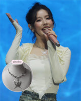 [IDLE Miyeon Necklace] Princess Butterfly Chain Semi Choker Necklace