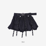 Pia Unbalanced Belt Skirt