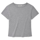 KIRSH PLAIN CHERRY SEMI CROP T-SHIRT - GRAY  