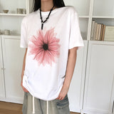 Somi Flower Printed Oversized Fit Short Sleeve T-shirt