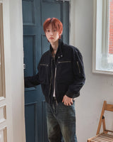 Kroven Vintage Zipper Crop Field Jacket