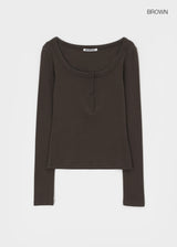 [MADE] Karl Henley Neck Long Sleeve Tee