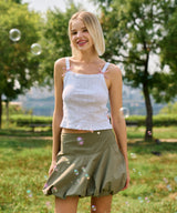 BALLOON MINI SKIRT KHAKI