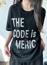 Cody Unai Big Letter Semi-Cropped Ribbed Knit T-Shirt 3color