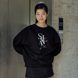セリフレイヤードシンボルスウェットシャツ (BLACK)