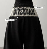 マグサイドピンタックバックレタリングトレーニングワイドパンツ