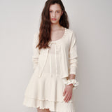 Ribbon Tie Cardigan (Cream)