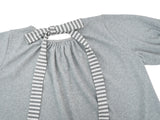 Back ribbon flare top / gray