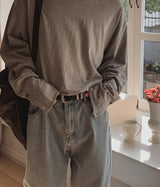 Chris Boatneck Loose Fit Button Long Sleeve T-Shirt