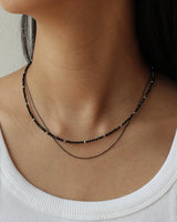  [Silver 925] Black Glitter Necklace