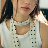 DOT pattern slim tie (Ivory)