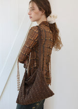 Lace Flower Stripe Scrunchie_Large_Beige