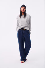 JACQUARD STRIPE TOTEM PRINT CUFF HOLLOW EMBROIDERY RAW-EDGE BASE LAYER LONG SLEEVE