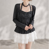 Nemi Halter Frill Cardigan Set
