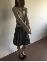 Fold wrap midi skirt (2color)