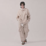 grunge wide cargo pants_lightbeige