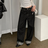 [MADE] [Dafrun] Back Adjuster Hip Pocket Roll-Up Raw Denim Pants - 2 Colors