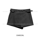 [Belt set] トミースリットレイヤードスカートパンツ