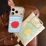 ストライプ フルーツ リストストラップ iPhoneケース
