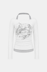 Yvette Halter Graphic Layered Top