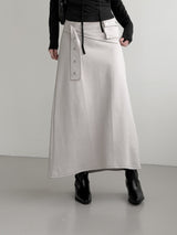Et Pocket Belt Cotton Long Skirt