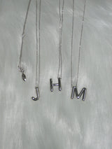 Chubby initial necklace (7 Letters, Silver) 