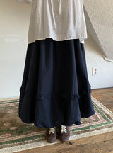 Pearlenny Banding Frill Balloon Long Skirt