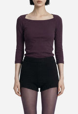 26SS★ [ EEUN MADE ] Soft Boat Neck Sleeve Three Quarter