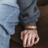 Leather bangle / Vegetable orange