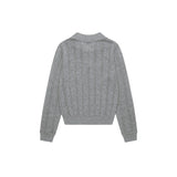 Openwork Collar Wool Knit_Grey