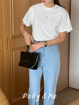 Basic cotton round T-shirt(3color)