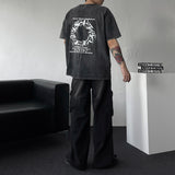 Rain Oval Lettering Short-Sleeved T-shirt (2 colors/36805)