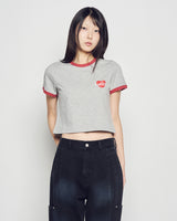 26SSウーマン テニス AC ベア クロップ ショートスリーブ リンガー Tシャツ