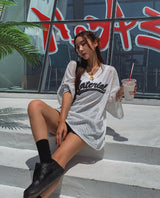 バスケットVネックメッシュ半袖Tシャツ