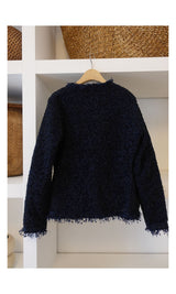 Night blue tweed cardigan (jacket)