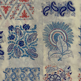 ethnic paisley open collar shirt_blue