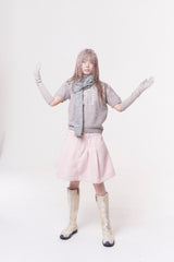 Mini ribbon muffler_gray