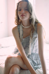 T/T Resort lace tie scarf (cream)