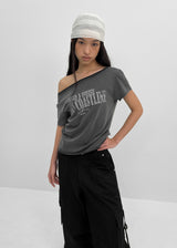 [MADE] シアティレイヤードオフショルダーショートスリーブTシャツ
