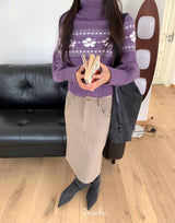Moai Beige Midi Skirt