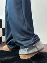 MINK🐻🧸RIVET STRING LONG WIDE PANTS 💙🖤2COLOR
