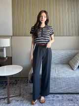 Hidel Linen Basic Pintuck Slacks