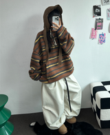 ツーピンタックリベットベルトバルーンロングパンツ🤎🖤💙3カラー