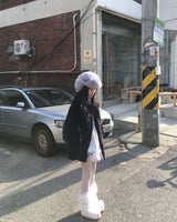 Fur long coat