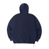 HUKEロゴNAVYフードT