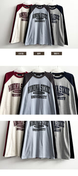 Tace loose fit coloring raglan long-sleeved shirt