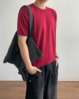 Welt Crop Short Sleeve Knit